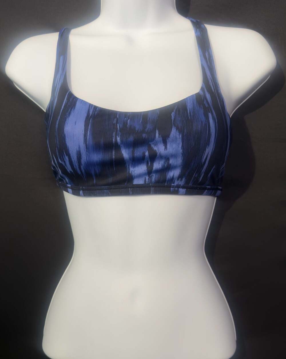 Lululemon Free to Be Wild Bra Blue Black Abstract Print